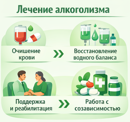 лечение алкоголизма в Гурьевске Калининградская обл.. этапы